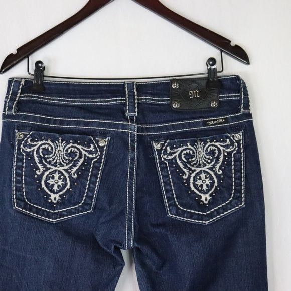 MISS ME Bootcut Jeans with contrast stitching, embroidered & rhinestones - Picture 10 of 14